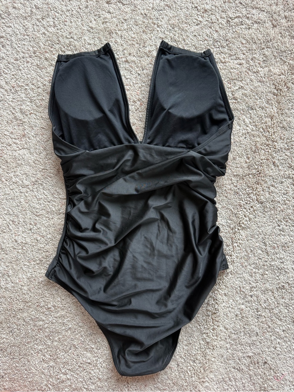Women's Black Halter One-Piece Swimsuit Size Large Fully Lined Excellent - Picture 3 of 4